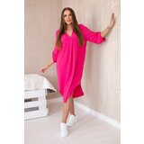 Kesi Fuchsia dress with a V-neck Cene