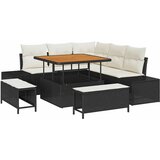  Sjedeća garnitura za vrt 8 kom. Crna poliratan 209 x 209 x 85 cm | shoptok.hr