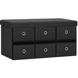 The Living Store Zložljiva klop s prostorom za shranjevanje črna 76x38x38 cm - Klop S Prostorom Za Shranjevanje, (21448246) | Shoptok.si