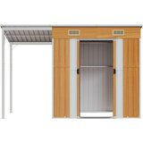  Vrtna kućica s dužim krovom svjetlosmeđa 277x107x181 cm čelik | Eponuda.com