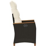  Ležeči vrtni stol Črna in krem 64 x 57,5 x 112 cm poli ratan, (5000285735) | Shoptok.si