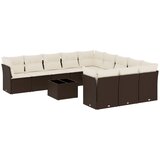  12-dijelni set vrtnih sofa od poliratana s jastucima smeđi | shoptok.hr