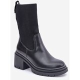 Boto FG2 Boots With Sock On Chunky Heel Black Rosanas | Shoptok.si