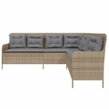  Vrtna sofa L-oblika sa jastucima bež od poliratana | shoptok.hr