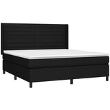 vidaXL Box spring postelja z vzmetnico črna 180x200 cm blago | Shoptok.si