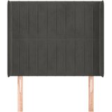  Uzglavlje s ušima tamnosivo 83x16x118/128 cm baršunasto | shoptok.hr