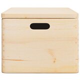 vidaXL Lesena škatla s pokrovom in ročaji 40x30x23 cm trdna borovina | Shoptok.si