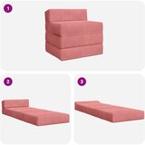 SOFA na razvlačenje Ružičasta 200 x 70 x 15 cm Baršun | shoptok.hr