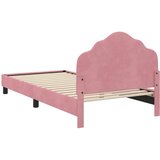  Otroški posteljni okvir z vznožjem Roza 90 x 190 cm Žamet, (5000104695) | Shoptok.si