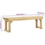  Vrtna klupa 140 cm od impregnirane borovine | shoptok.hr