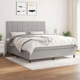  Box spring postelja z vzmetnico svetlo siva 180x200 cm blago, (20846811) Cene
