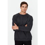 Trendyol Anthracite Men's Basic Oversize Fit Crew Neck Raglan Sleeve Sweatshirt cene