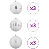  Set božićnih kuglica XL 9 pcs Srebrno Plastika | shoptok.hr