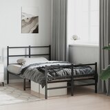 Metalni okvir kreveta s uzglavljem i podnožjem crni 120x190 cm | shoptok.hr