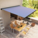vidaXL motorizirana kazetna tenda 400 x 300 cm plavo-bijela Cijene