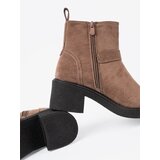 Shelvt Stylish beige ankle boots with a stable heel | shoptok.hr