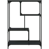 Police za knjige crne 81x36x115 cm konstruirano drvo i čelik | shoptok.hr