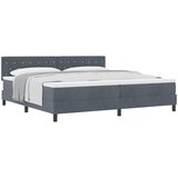  s opruga kutije Tamno siva 200 x 200 cm Baršun | shoptok.hr