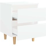 vidaXL noćni ormarić s nogama od masivne borovine bijeli 40x35x50 cm | shoptok.hr