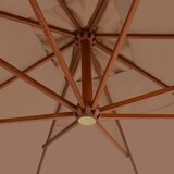  Konzolni vrtni suncobran s drvenim stupom 400x300 cm smeđesivi | shoptok.hr