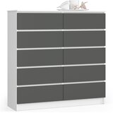 AKORD Komoda, 10 Predalov, Bela/Siva, (5000332083) | Shoptok.si