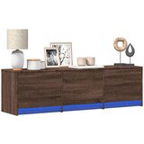 Maison Chic TV omarica - TV stojalo - Televizijska omarica LED rjavi hrast 140x34x40 cm inženirski les, (21701126) | Shoptok.si