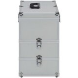 vidaXL kovčeg za šminku 37 x 24 x 40 cm srebrni aluminijski | shoptok.hr