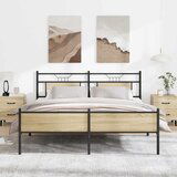 Maison Chic Kovinski Posteljni okvir - Dvoposteljna postelja - Zakonska postelja brez vzmetnice sonoma hrast 160x200 cm-J38, (21766942) | Shoptok.si