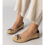 Gemre Beige ballet flats adorned with a bow Maddalena | Shoptok.si