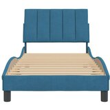 Posteljni okvir z vzglavjem moder 90x200 cm žamet, (21081866) | Shoptok.si