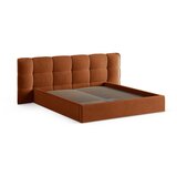 Micadoni Oblazinjena zakonska postelja s prostorom za shranjevanje z letvenim dnom 180x200 cm v barvi terakote Eric – | Shoptok.si