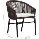 PVC Vrtni stol 2 kosa rjav PVC ratan | Shoptok.si