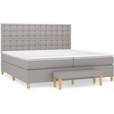 Maison Chic Box spring postelja - Vzmetna postelja z vzmetnico svetlo siva 200x200 cm blago SL7606, (21906723) | Shoptok.si