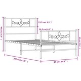  Metalni okvir kreveta uzglavlje i podnožje crni 80x200 cm | shoptok.hr