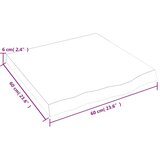  Polica tamnosmeđa 60x60x(2-6) cm od obrađene hrastovine | shoptok.hr