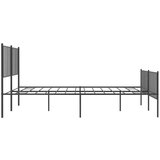 Metalni okvir kreveta uzglavlje i podnožje crni 120x200 cm | shoptok.hr