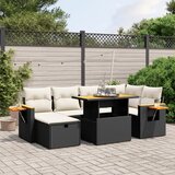 vidaXL 7-dijelni set vrtnih sofa od poliratana s jastucima crni | shoptok.hr