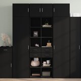 vidaXL Visoka omara črna 70x42,5x185 cm inženirski les Cene