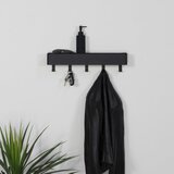 Spinder Design Črn kovinski stenski obešalnik s polico Dax Play – | Shoptok.si