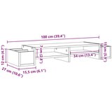 vidaXL Stalak za monitor sa spremištem boja hrasta 100x27x15 cm drveni | shoptok.hr