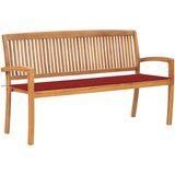  Složiva vrtna klupa s jastukom 159 cm od masovne tikovine Cene