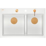 Quadron Kuhinjsko korito MARC 120 WORKSTATION z dodatki, bel z bakrenimi detajli | Shoptok.si