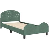 Krevet za djecu s uzglavljem Morska zelena 90 x 190 cm Baršun | shoptok.hr