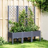  Vrtna sadilica s rešetkom plava siva 120 x 40 x 142 cm PP | shoptok.hr