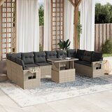 vidaXL 11-dijelni set vrtnih sofa poliratan s jastucima svijetlosivi Cijene
