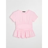 Sinsay Pamučna bluza s peplumom i naborima | shoptok.hr