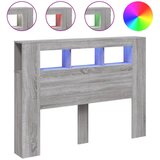 Maison Chic led posteljno vzglavje - vzglavna omarica - nočna omarica siva sonoma 140x18,5x103,5 cm inž. les, (21709095) Cene
