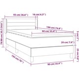  Krevet s oprugama i madracem tamnosmeđi 90 x 190 cm od tkanine | shoptok.hr