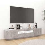 TV ormarić s LED svjetlima siva boja betona 180 x 35 x 40 cm | shoptok.hr