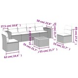  7-dijelni set vrtnih sofa od poliratana s jastucima crni | shoptok.hr